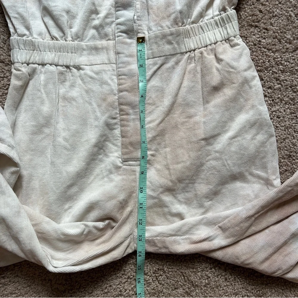 Le Lis Collection Ribbed Tie Dye Cream White Mulitcolor Cotton Jumpsuit Medium - Picture 9 of 11